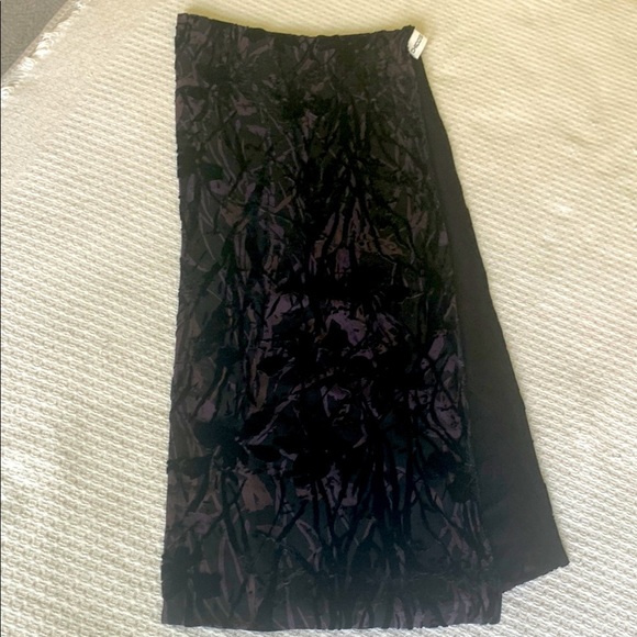 Chico’s silk burnout velvet scarf, purple, and black - Picture 1 of 7